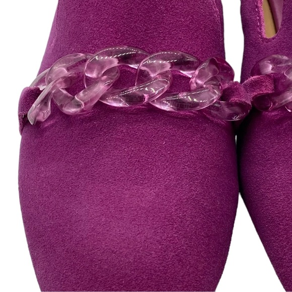 Violet & Red Leather Loafers Simone Fuschia Pink Leather Suede Slip On Size 6 - Picture 5 of 11